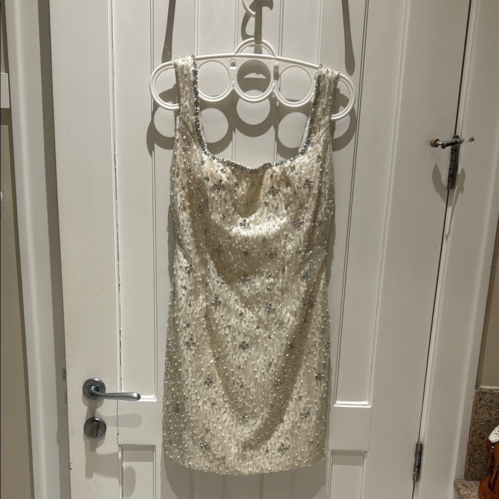 Sparkling Cream Sequin Dress